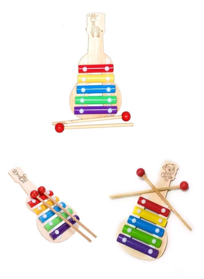 Manos Xylophone Wooden Guitar Design Musical Toy for Kids (xylopjone 3, 3, Count) - Image 1